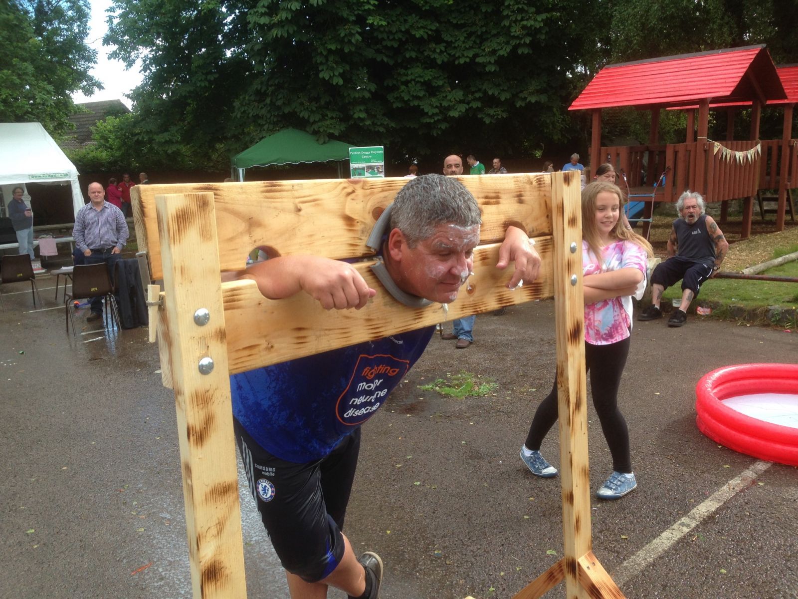 The stocks at The Castle Inn Family fun day